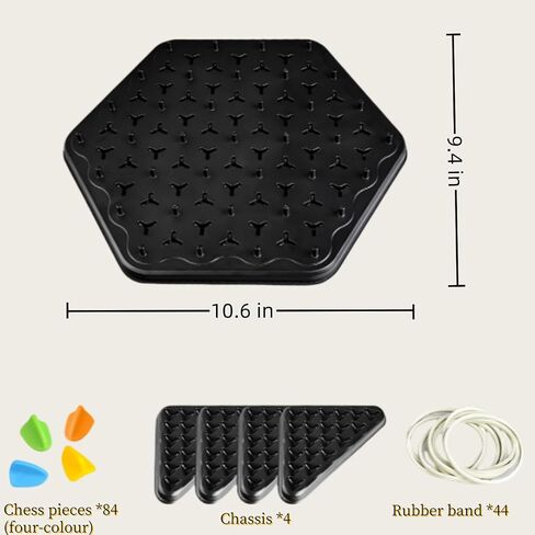 Chain Triangle Chess Game, Engaging Triggle Rubber Band Strategy Game for Kids and Adults, Portable Triangle Board Game for Birthdays and Family Gatherings, 2 to 4 Players in Saudi Arabia