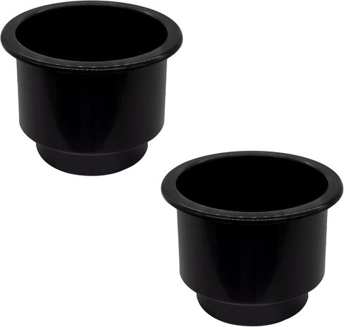 MARINE CITY Black Plastic Cup Drink Holder with Center Drain Hole - Ideal for Boats, Yachts, RVs, Caravans, Cars (Pack of 1) in Saudi Arabia