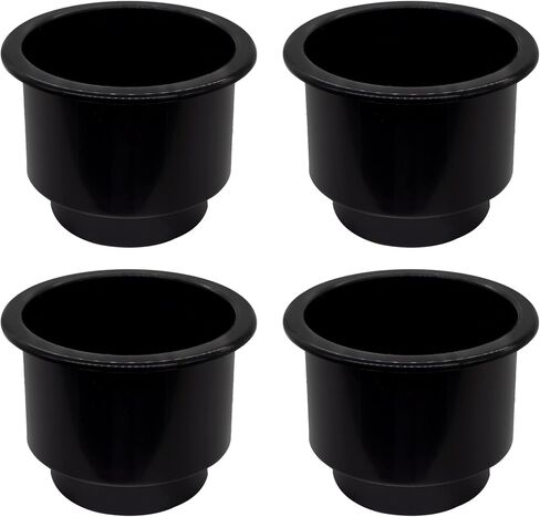 MARINE CITY Black Plastic Cup Drink Holder with Center Drain Hole - Ideal for Boats, Yachts, RVs, Caravans, Cars (Pack of 1) in Saudi Arabia