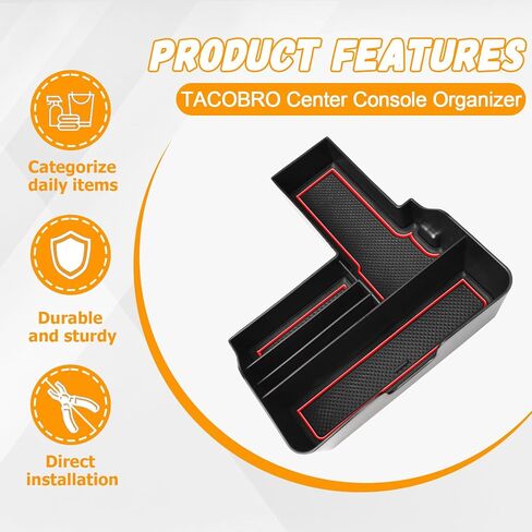 TACOBRO Center Console Tray Compatible with Ford Explorer 2020 2021 2022 2023 2024 Accessories,Compartment Insert Organizer Secondary Storage Box ABS Material in Saudi Arabia