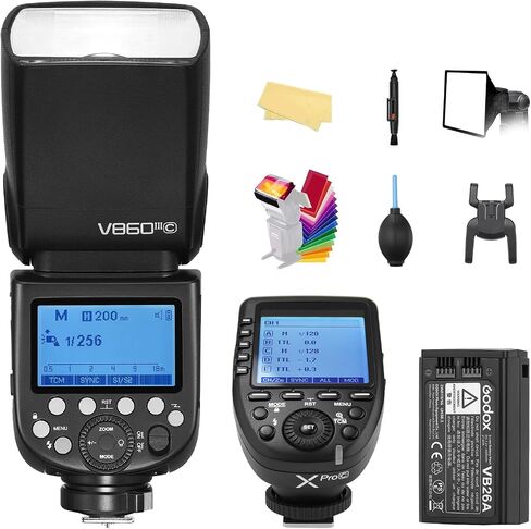 فلاش كاميرا Godox V860III-C Speedlite، TTL HSS 2.4G 1/8000s GN60 ومضات تثبيت الحذاء، ضوء تشكيل 5300K، مع بطارية ليثيوم أيون 2600 مللي أمبير في الساعة متوافقة مع كاميرات Canon DSLR (إصدار مطور V860II-C) in Saudi Arabia