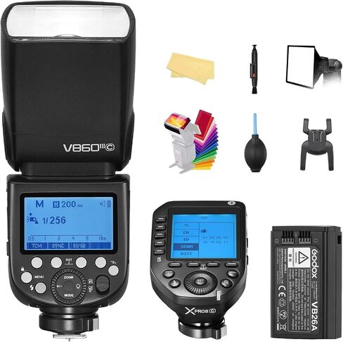 فلاش كاميرا Godox V860III-C Speedlite، TTL HSS 2.4G 1/8000s GN60 ومضات تثبيت الحذاء، ضوء تشكيل 5300K، مع بطارية ليثيوم أيون 2600 مللي أمبير في الساعة متوافقة مع كاميرات Canon DSLR (إصدار مطور V860II-C) in Saudi Arabia