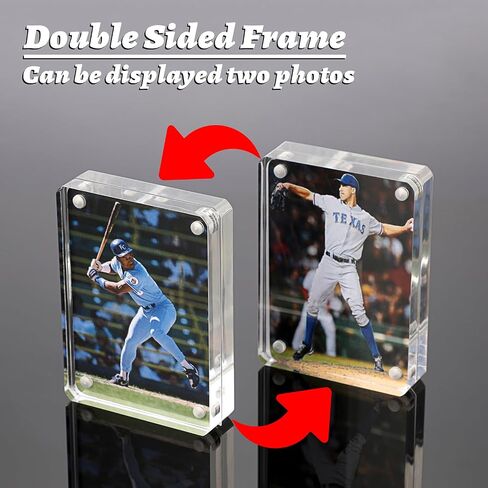BTSKY 2 Set Clear Acrylic Business Card Display Stand Fits 2.5x3.5 Inches Cards, Magnetic Card Easel Holders Case Durable Name Card Display Rack for Desk Mini Acrylic Picture Frames for Home & Office in Saudi Arabia