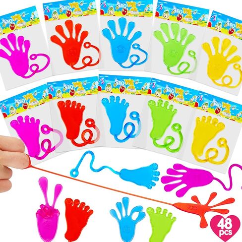 24pcs Sticky Hands Feet for Kid Party Favor Goodie Bag Stuffer Treasure Box Toy Classroom Prize Student Return Gift Bag Stuff Bulk Toy Pinata Filler Elementary School Small Favor Slap Hand Supplies in Saudi Arabia