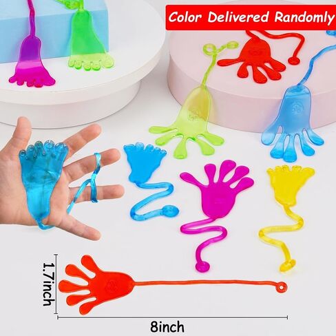 24pcs Sticky Hands Feet for Kid Party Favor Goodie Bag Stuffer Treasure Box Toy Classroom Prize Student Return Gift Bag Stuff Bulk Toy Pinata Filler Elementary School Small Favor Slap Hand Supplies in Saudi Arabia