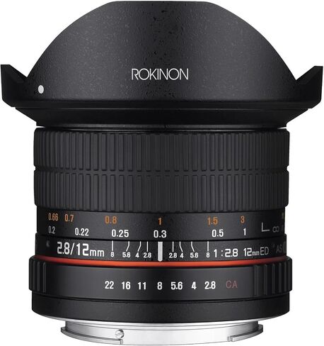 عدسة عين السمكة عريضة جدا 12M-C 12MM F2.8 لكاميرات Canon Eos Ef Dslr - متوافقة مع الإطار الكامل in Saudi Arabia