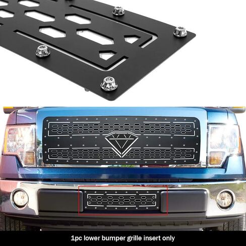 APS Compatible with Ford F-150 2009-2014 Lower Bumper Stainless Steel Black Mesh Grille Insert F76789H in Saudi Arabia