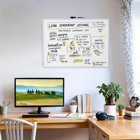 Mr. Pen- Dry Erase Board, 18" x 24" with a Black Marker, Pink Frame, Dry Erase Board for Wall, Magnetic Whiteboard for Wall, Dry Erase Boards, Whiteboards, Magnetic White Board in Saudi Arabia