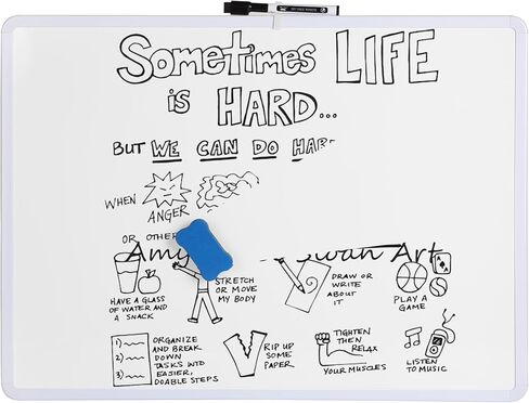 Mr. Pen- Dry Erase Board, 18" x 24" with a Black Marker, Pink Frame, Dry Erase Board for Wall, Magnetic Whiteboard for Wall, Dry Erase Boards, Whiteboards, Magnetic White Board in Saudi Arabia