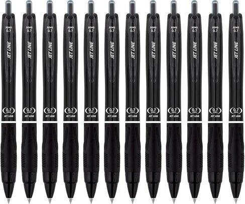 لوازم مكتب قلم حبر جاف JVPEN - كتابة سلسة متسقة، سلسلة Jet-line، بدون تلطخ، أقلام كتابة ناعمة، للمعلم، الدراسة (0.7 مم Jet3B biz baby متنوعة_4 عبوات) in Kuwait