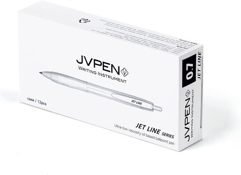 لوازم مكتب قلم حبر جاف JVPEN - كتابة سلسة متسقة، سلسلة Jet-line، بدون تلطخ، أقلام كتابة ناعمة، للمعلم، الدراسة (0.7 مم Jet3B biz baby متنوعة_4 عبوات) in Kuwait