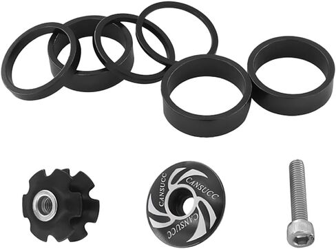 9Pcs Bike Headset Spacer Set, Aluminium Alloy Bicycle Headset Spacer Set Bicycle Front Fork Stem Spacers Kit for MTB BMX Mountain Road Bikes Cycling (1-1/8 inch/28.6mm) in Saudi Arabia