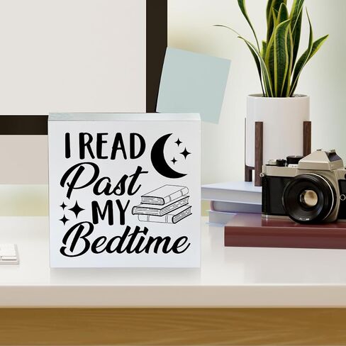 Farmhouse You Can't Buy Happiness But You Can Buy Books Wooden Box Sign Book Lover Wood Block Tabletop Sign Decorative Desk Sign Home Bookshelf Shelf Decor 5 X 5 Inches in Kuwait