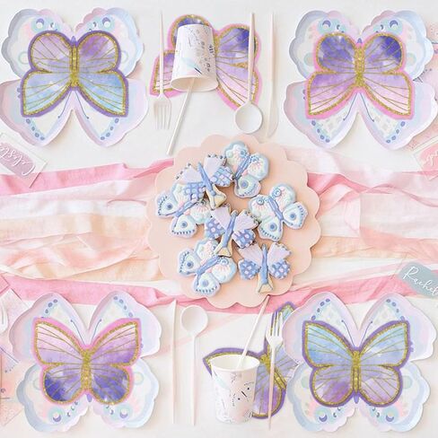 100Pcs Butterfly Napkins, 13 x 13 Inches Purple Napkins, Spring Flower Party Napkins, Butterfly Table Decorations Floral Napkins for Wedding Floral Spring Butterfly Birthday Decorations in Kuwait