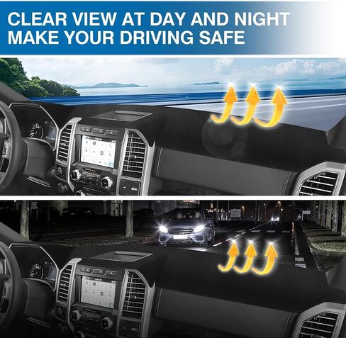 KUST Car Dashboard Cover Mat for Ford F-150 2004-2008 Left Hand Driving Non-Slip Dashboard Mat Pad Interior Accessories for Ford F150 Custom Fit Dash Mat Sunshade Windshield Glare Black in Saudi Arabia