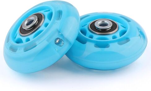 عجلات تزلج مضمنة تضيء 85A عجلات بديلة للاستخدام الداخلي والخارجي مع محامل ABEC-7 للأطفال والبالغين من الشباب، عبوة من 8 قطع (أسود، 76 مم) in Kuwait