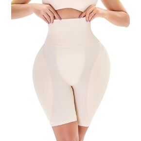 POP CLOSETS Women Shapewear Shorts Butt Lifter Body Shaper Panties High Waist Hip Padded Enhancer Booty Lifter Tummy Control Panty (Beige, L)