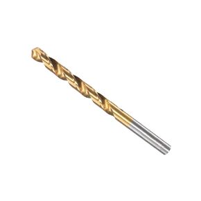 CoCud Twist Drill Bits, 7.9mm Drilling Diameter, Titanium Coated High Speed Steel 6542 Straight Round Shank - (Applications: for Stainless Steel Alloy Metal), 1-Piece