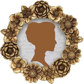 AELS 5x7 Inch Vintage Picture Frame, Elegant Antique Oval Photo Frames with Glass Front, Photo Display, Tabletop Wall Hanging, Gift Ideas, Gold Flower