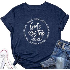 QYZ-Top Girls Trip Cheapers Than Therapy 2024 Sweatshirt Girls Vacation Sweater Travel Shirts Women Crewneck Pullover Tops