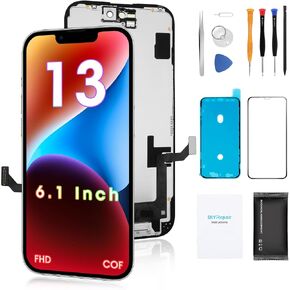 مجموعة اصلاح شاشة LCD ثلاثية الابعاد تعمل باللمس مقاس 6.1 انش مع لوحة خلفية، لاصق مقاوم للماء، زجاج مقسى، ادوات (موديل A1984، A2105، A2106، A2108) in Kuwait