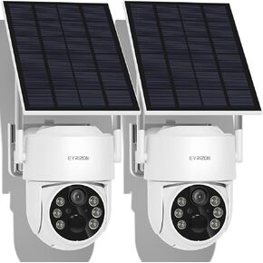 4MP Solar Security Camera Wireless Outdoor, 6 Spotlights and 2.5K HD Color Night Vision Battery Powered Camera with 2.4GHz Wifi, APP Control, PIR Sensor, 2-Way Audio, IP66, SD Card/Cloud Storage in Kuwait