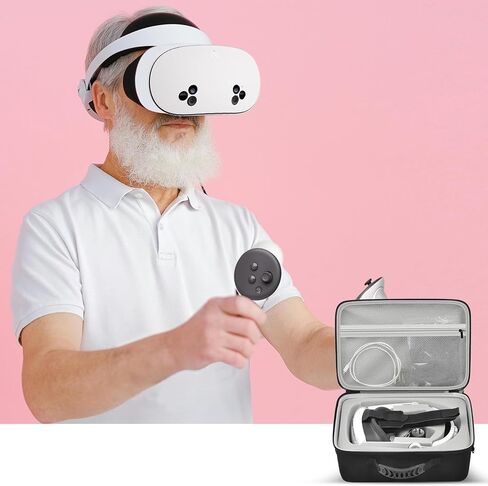 PAIYULE Carrying Case for Meta for Quest 3/ Oculus Quest 2 Advanced All-in-One Virtual Reality Headset/Touch Controllers/Elite Strap VR2 Accessories with Silicone Face Cover, Lens Protector-Black in Kuwait
