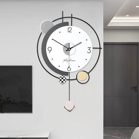 Retro Rust Wall Clock Non Ticking Large Iron Antique Hanging Clocks Vintage Innovative Classic, Silent Quartz Round Clock for Office Bedroom Living Room Decor in Saudi Arabia