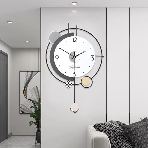 Retro Rust Wall Clock Non Ticking Large Iron Antique Hanging Clocks Vintage Innovative Classic, Silent Quartz Round Clock for Office Bedroom Living Room Decor in Saudi Arabia