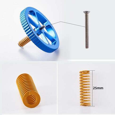 Ender 3 Springs Upgrade Kit,4Pcs Aluminum Hand Twist Leveling Nut with 4Pcs Ender 3 Bed Springs/Glass Bed Clips for Ender 3/Ender 3 Pro, Ender 5/Plus/Pro, CR-10/CR10S/CR 10S Pro 3D Printe in Saudi Arabia