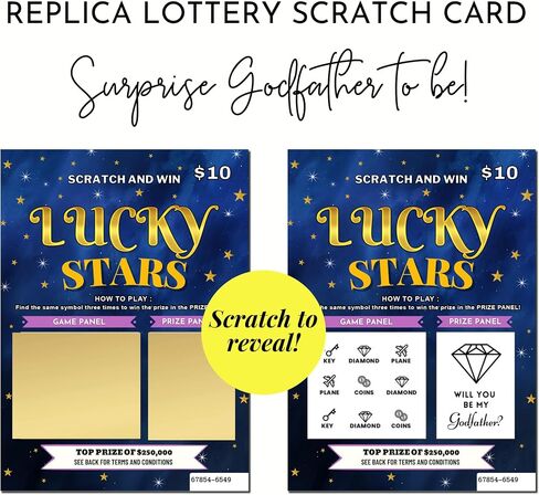 Will You Be My Godmother Proposal Card, Lottery Scratch Off Card for God Mom, Godmother Proposal Gifts, Will You Be My Godparents Proposal, Godparents Present Proposal Gift in Kuwait