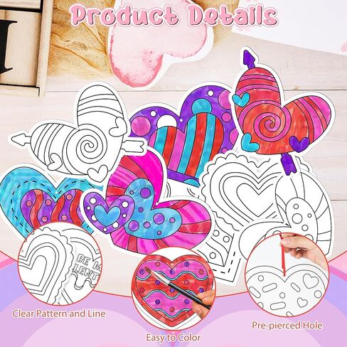 JAPBOR Easter Eggs Coloring Crafts - 83PCS Easter Colour Cards Kits for Kids, Color Your Own Eggs Hanging Ornaments, DIY Paint Drawing Spring Bunny Paper Bulk School Classroom Activities Party Favor in Kuwait
