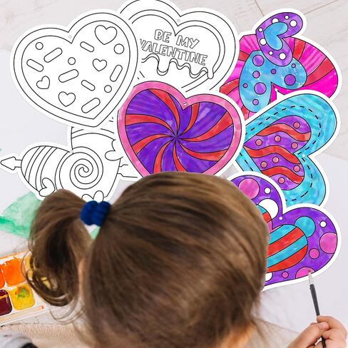 JAPBOR Easter Eggs Coloring Crafts - 83PCS Easter Colour Cards Kits for Kids, Color Your Own Eggs Hanging Ornaments, DIY Paint Drawing Spring Bunny Paper Bulk School Classroom Activities Party Favor in Kuwait