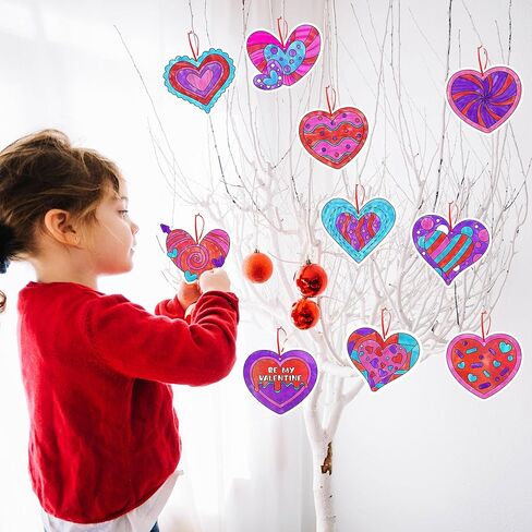 JAPBOR Easter Eggs Coloring Crafts - 83PCS Easter Colour Cards Kits for Kids, Color Your Own Eggs Hanging Ornaments, DIY Paint Drawing Spring Bunny Paper Bulk School Classroom Activities Party Favor in Kuwait