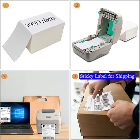 OausTect 4x6 Shipping Label 4000 Fanfold Labels for Rollo, Zebra Direct Thermal Printer, with Perforations in Kuwait