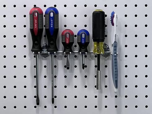 DuraHook fixtures Double Ring Polypropylene Pegboard Hook, Pack of 10, Silver in Saudi Arabia