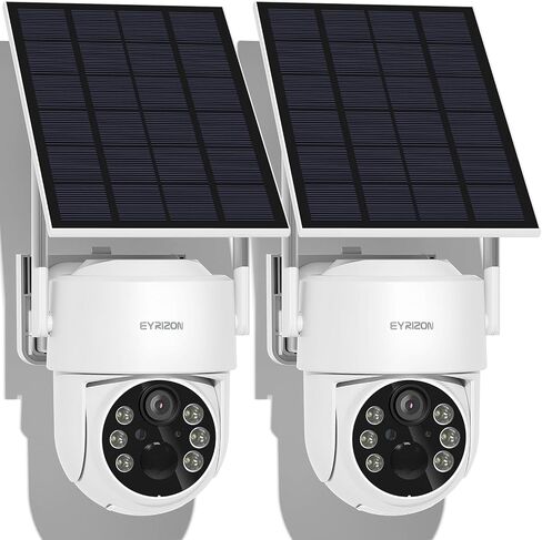 4MP Solar Security Camera Wireless Outdoor, 6 Spotlights and 2.5K HD Color Night Vision Battery Powered Camera with 2.4GHz Wifi, APP Control, PIR Sensor, 2-Way Audio, IP66, SD Card/Cloud Storage in Kuwait