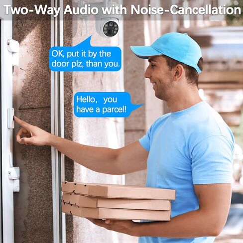 4MP Solar Security Camera Wireless Outdoor, 6 Spotlights and 2.5K HD Color Night Vision Battery Powered Camera with 2.4GHz Wifi, APP Control, PIR Sensor, 2-Way Audio, IP66, SD Card/Cloud Storage in Kuwait