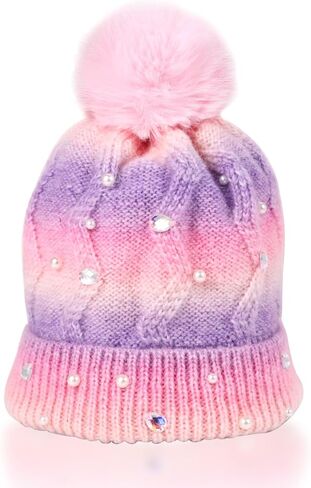 PinkSheep Toddler Winter Hat and Toddler Scarf: Rainbow Beanie Kids with Kids Scarf Soft and Warm, Girls Winter Hats for Kids Ages 3-8, Fashion Girls Accessories in Kuwait