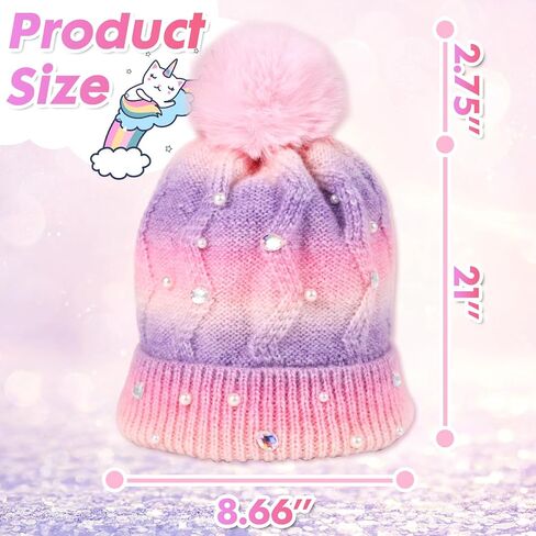 PinkSheep Toddler Winter Hat and Toddler Scarf: Rainbow Beanie Kids with Kids Scarf Soft and Warm, Girls Winter Hats for Kids Ages 3-8, Fashion Girls Accessories in Kuwait