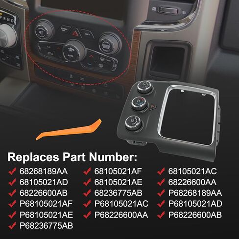 AC Heater Climate Control Unit Heat Defrost Compatible with 2013-2018 RAM 1500 2500 3500 Replace 68268189AA 68105021AC 68105021AD 68105021AE 68105021AF 68226600AA in Saudi Arabia