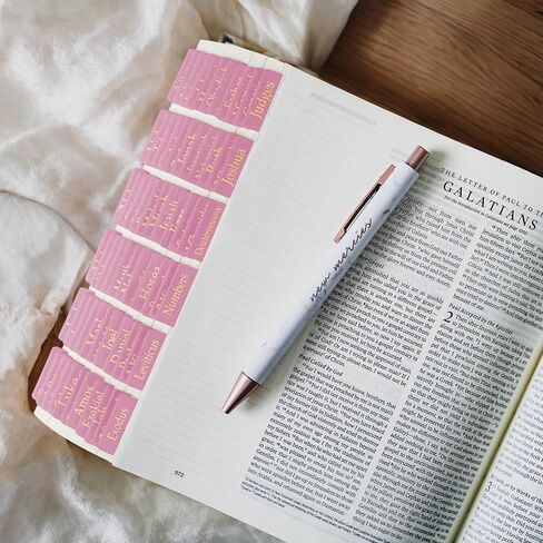 White Leather Bible Tabs, Laminated Bible Tabs for Women Study Bible, Easy to Read and Apply 84 Bible Index Book Tabs in Total (66 Bible Tabs Old and New Testament 18 Blank Tabs) in Kuwait