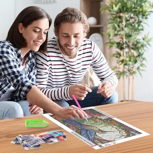 مجموعات طلاء الماس من NEWENMO للبالغين المبتدئين DIY زهور 5D مع مزهرية طلاء فني ماسي مع ألماس مستدير، طقم طلاء فني كامل للماس النباتي مثالي لديكور جدار المنزل 12 × 16 بوصة in Saudi Arabia