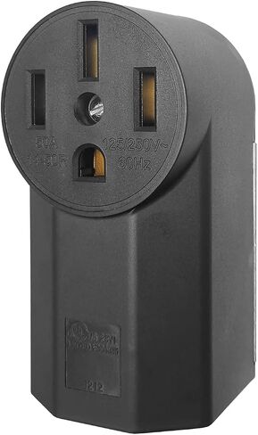 Nema 6-50 Receptacle Industrial Grade 50 Amp Outlet Surface Mount Receptacle for EV, Plasma Cutter and Welder Outlet, 2-Pole 3-Wire, Black (Nema 6-50r) in Kuwait