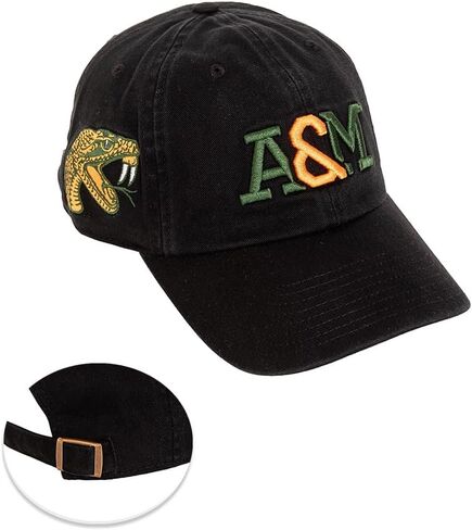 Florida A&M University Baseball Hat FAMU Rattlers Brimmed Embroirderd Hats Cap Adjustable Cloth Strap Adult (Style E) Green in Saudi Arabia