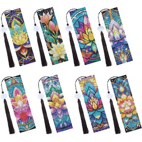 Christian Diamond Art Kits - 8 Pcs Diamond Art Bookmarks for Adult, Bible Verse Religious Diamond Art Kits, Christian Diamond Painting Bookmarks with Tassel, Christian Inspirational Bookmarks