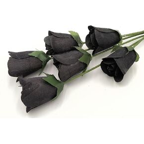 6 Red Half Open Bud Wooden Roses for Crafts Custom Bouquets and Other Projects. 10 Colors to Choose from.