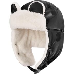 Sukeen Kids Trapper Hat for Girls Boy Windproof Kids Warm Hat Fur-Lined Earflap Hat with Mask for Cold Snow Weather