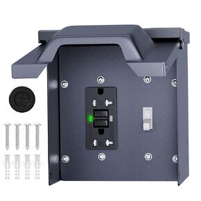 Joinfworld Outdoor Electrical Outlet Box with Dual 20 Amp WRTR GFCI Receptacles ETL Listed Waterproof GFCI Outlet Box with Cover