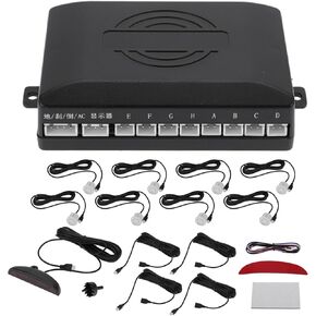 Motoforti Universal Car Auto Vehicle نظام الرادار الاحتياطي العكسي أجهزة استشعار وقوف السيارات العكسية إنذار الجرس تذكير كشف المسافة الأزرق 8 أجهزة استشعار وقوف السيارات in Kuwait